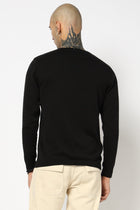 BLACK CREW NECK FLATKNIT - T Shirt - 250960243