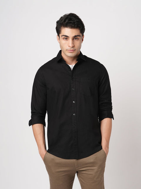 BLACK DOBBY TAILORED FIT SHIRT-Shirt - 260134315