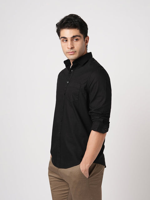 BLACK DOBBY TAILORED FIT SHIRT-Shirt - 260134315