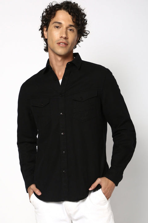 Black Double Pocket Shirt - Shirt - 241129597