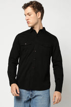 Black Double Pocket Utility Shirt - Shirts - 241229974