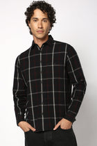 Black Full Sleeve Cotton Checks Shirt - Shirt - 241129683