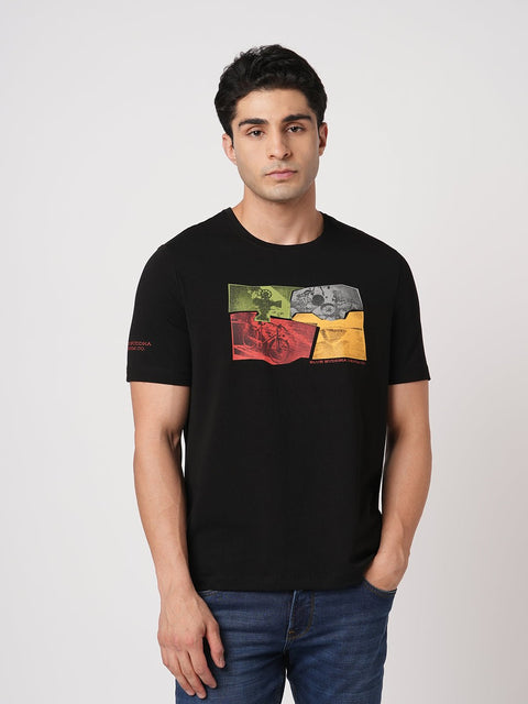 BLACK GRAPHIC CREW NECK T SHIRT - T Shirt - 250930890