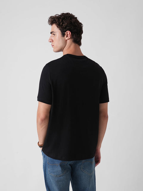 BLACK GRAPHIC ROUND NECK T - SHIRT - T Shirt - 250930896