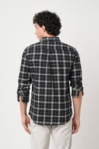 BLACK GRID SLUB COTTON SHIRT-Shirt - 251033155