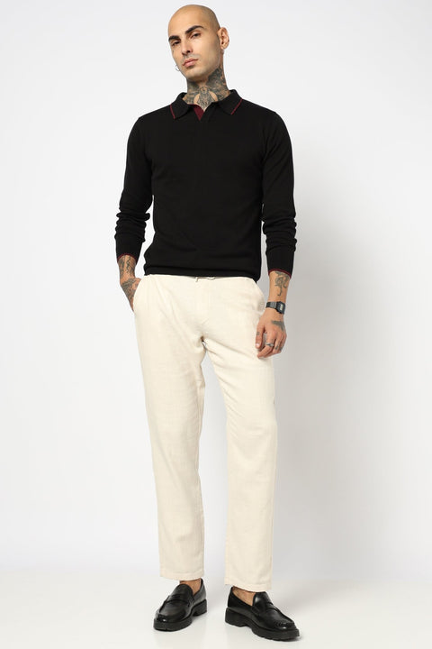 BLACK KNITTED FLATKNIT POLO - T Shirt - 250960025