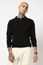 BLACK KNITTED FLATKNIT POLO - T Shirt - 250960025