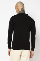 BLACK KNITTED FLATKNIT POLO - T Shirt - 250960025