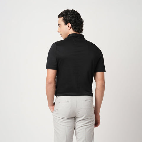 BLACK MERCERISED POLO - T Shirt - 250830710