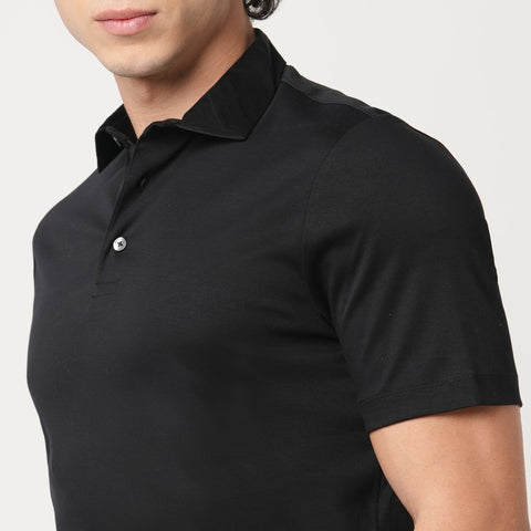 BLACK MERCERISED POLO - T Shirt - 250830710