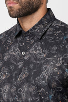 Black Overall Printed Shirt - Shirt - 230625199