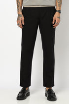 BLACK PLAIN RELAXED FIT LINEN TROUSER - Trousers - 250440122