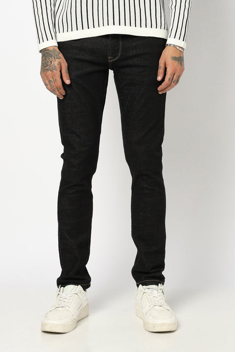 BLACK PLAIN SLIM FIT - Jeans - 250810519