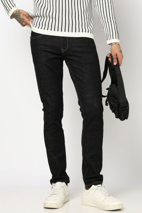BLACK PLAIN SLIM FIT - Jeans - 250810519