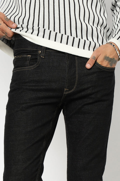BLACK PLAIN SLIM FIT - Jeans - 250810519