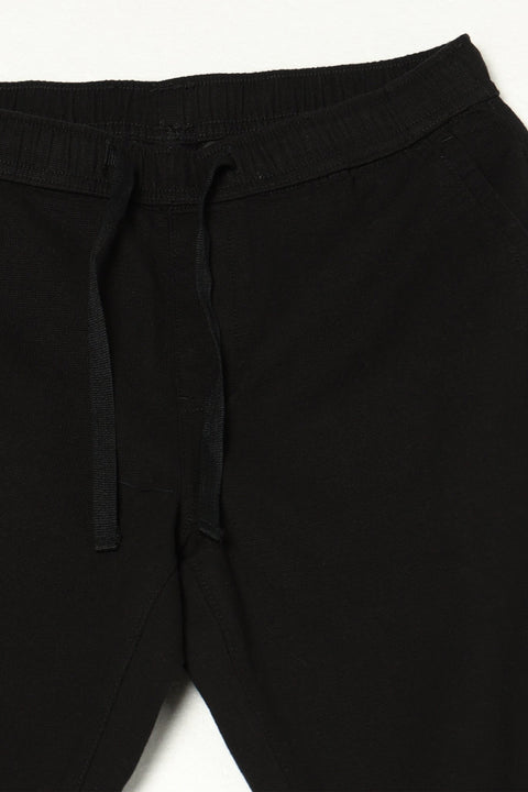 BLACK PLAIN TRAVELLER FIT COTTON TROUSER - Trousers - 250840884