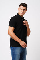 Black Polo Cotton T-Shirt - T-Shirt - 231231251