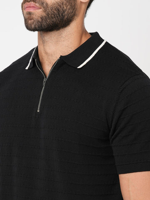 Black Polo Cotton T-Shirt - T-Shirt - 230760102