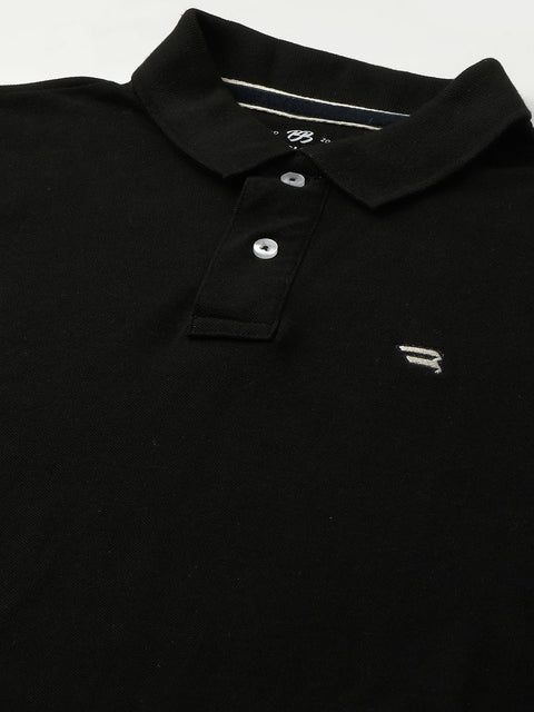 Black Polo Cotton T-Shirt - T-Shirt - 231231251