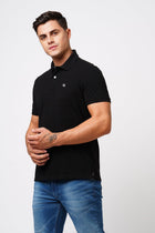 Black Polo Cotton T-Shirt - T-Shirt - 231231251