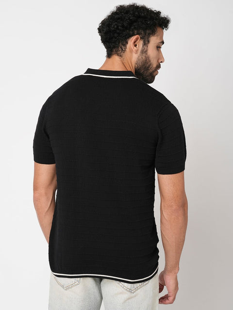 Black Polo Cotton T-Shirt - T-Shirt - 230760102