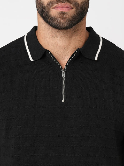 Black Polo Cotton T-Shirt - T-Shirt - 230760102