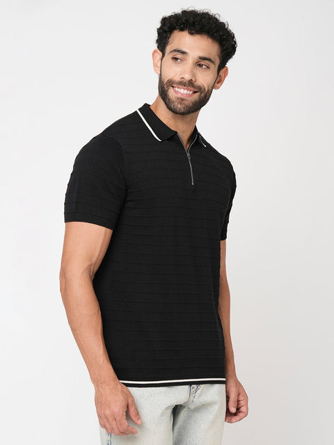 Black Polo Cotton T-Shirt - T-Shirt - 230760102