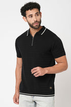 Black Polo Cotton T-Shirt - T-Shirt - 230760102