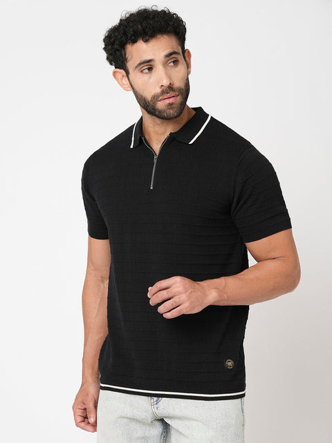 Black Polo Cotton T-Shirt - T-Shirt - 230760102