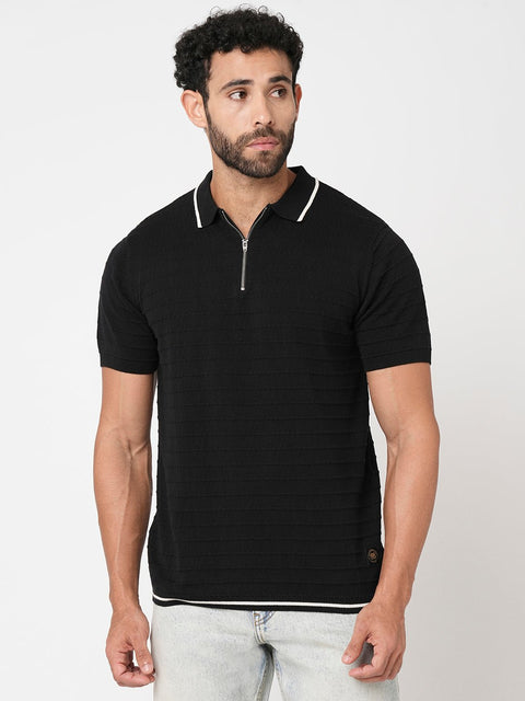 Black Polo Cotton T-Shirt - T-Shirt - 230760102