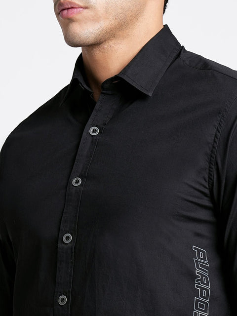 Black Printed Cotton Shirt - Shirt - 230524788