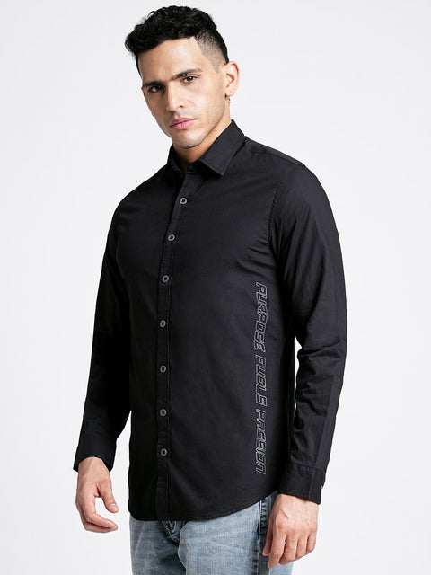 Black Printed Cotton Shirt - Shirt - 230524788