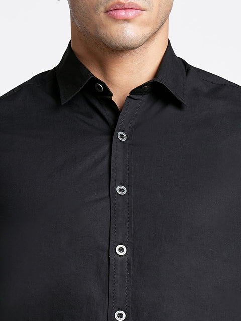 Black Printed Cotton Shirt - Shirt - 230524788