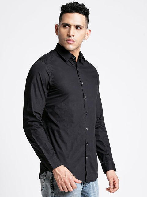 Black Printed Cotton Shirt - Shirt - 230524788