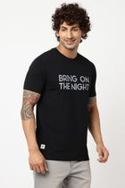 Black Printed Cotton T-shirt - T shirts - 230300236