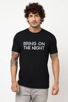 Black Printed Cotton T-shirt - T shirts - 230300236