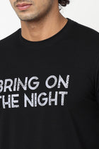 Black Printed Cotton T-shirt - T shirts - 230300236