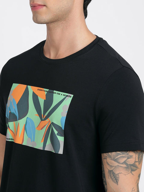 Black Printed Cotton T-Shirt - T-Shirt - 231131052