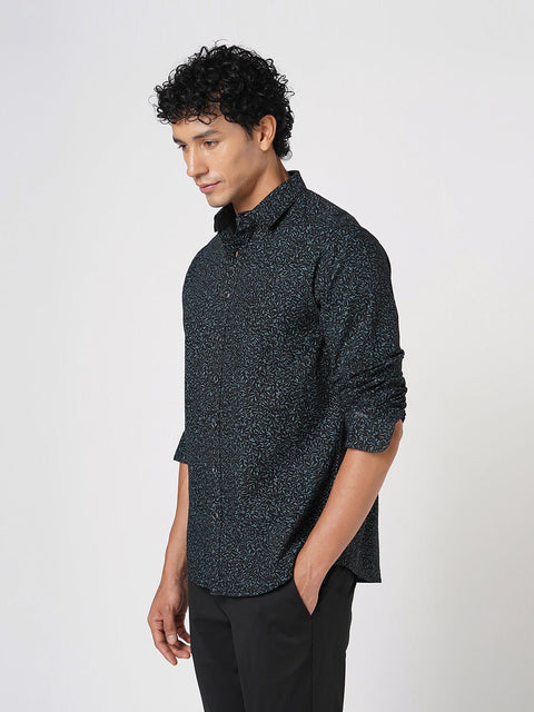 BLACK PRINTED OXFORD SHIRT-Shirt - 251033460