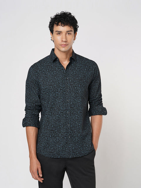 BLACK PRINTED OXFORD SHIRT-Shirt - 251033460