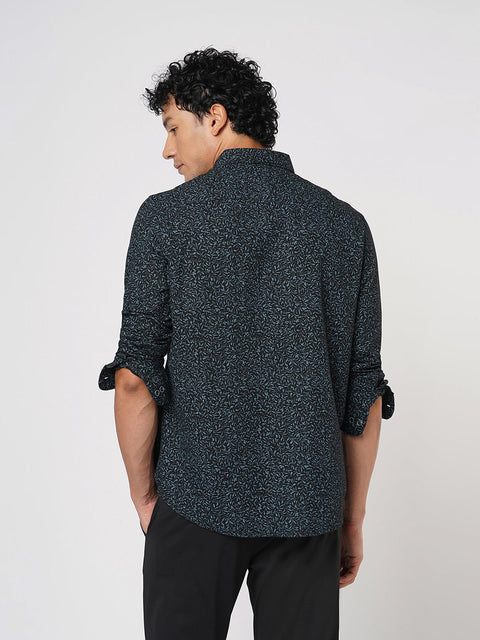 BLACK PRINTED OXFORD SHIRT-Shirt - 251033460