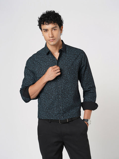 BLACK PRINTED OXFORD SHIRT-Shirt - 251033460