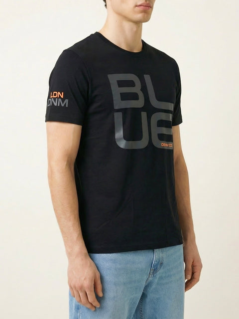 Black Printed Round Neck T-Shirt - T Shirt - 220930345