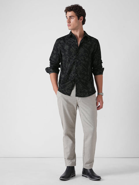 BLACK PRINTED TWILL SHIRT-Shirt - 251134101