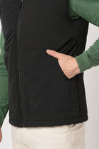 BLACK PUFFER CARGO POCKET GILET - Jacket - 251070378