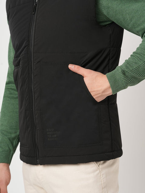 BLACK PUFFER CARGO POCKET GILET - Jacket - 251070378