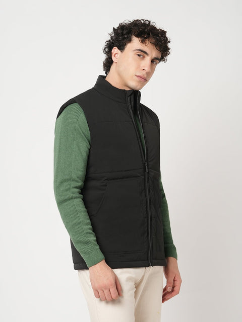 BLACK PUFFER CARGO POCKET GILET - Jacket - 251070378