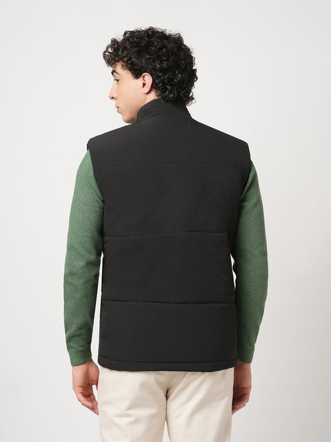 BLACK PUFFER CARGO POCKET GILET - Jacket - 251070378