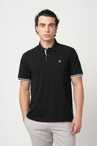 BLACK REGULAR FIT TIPPING POLO - T Shirt - 250830740