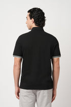 BLACK REGULAR FIT TIPPING POLO - T Shirt - 250830740